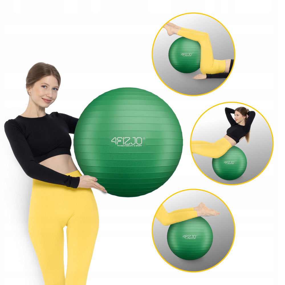 Мяч для фитнеса (фитбол) 4FIZJO 55 см Anti-Burst Green (P-5907739316264)