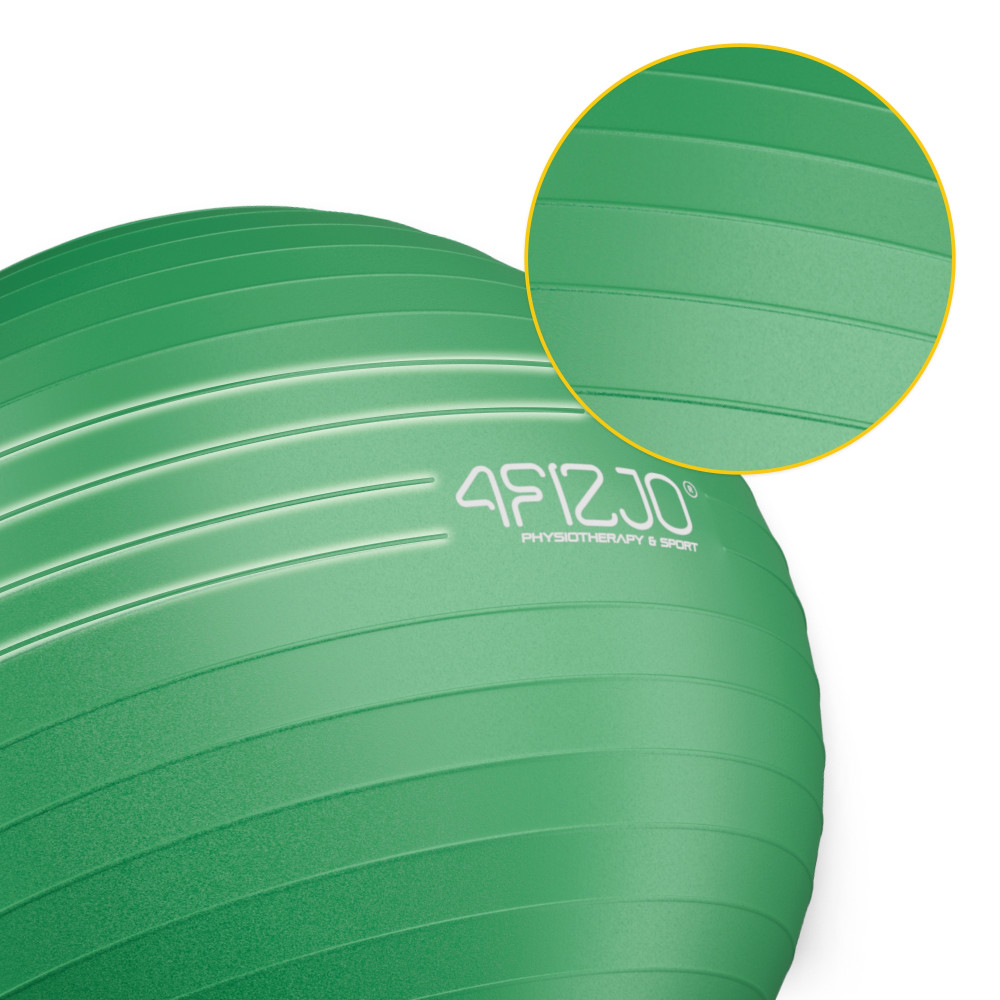 Мяч для фитнеса (фитбол) 4FIZJO 55 см Anti-Burst Green (P-5907739316264)