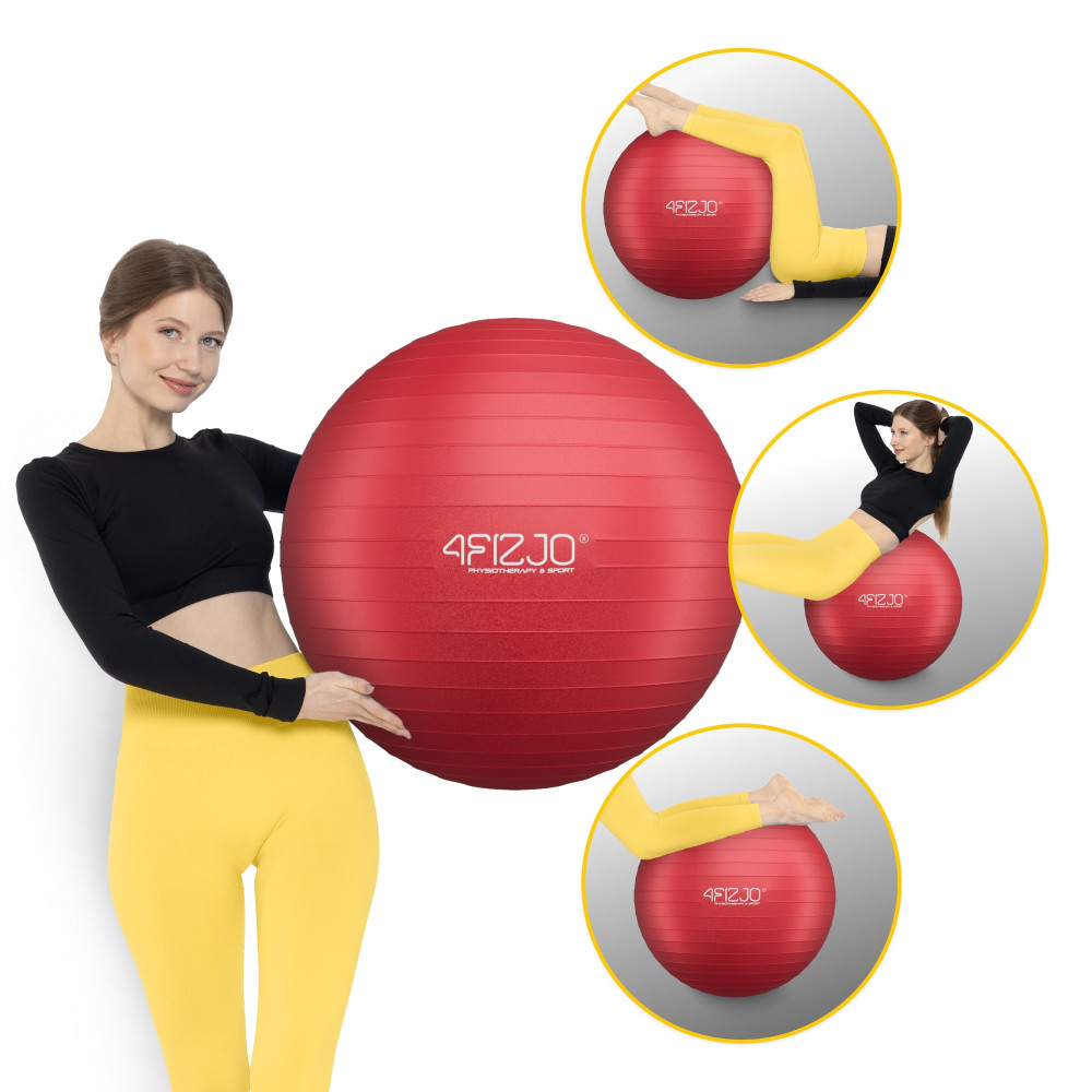 М'яч для фітнесу (фітбол) 4FIZJO 75 см Anti-Burst Red (P-5907739316356)