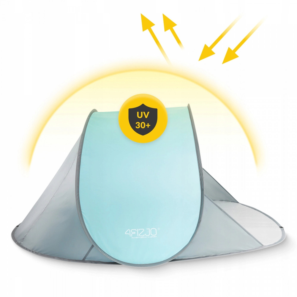Палатка пляжная 4FIZJO Pop-Up 195 x 120 см самораскладывающийся Grey/Mint (P-5905973401432)