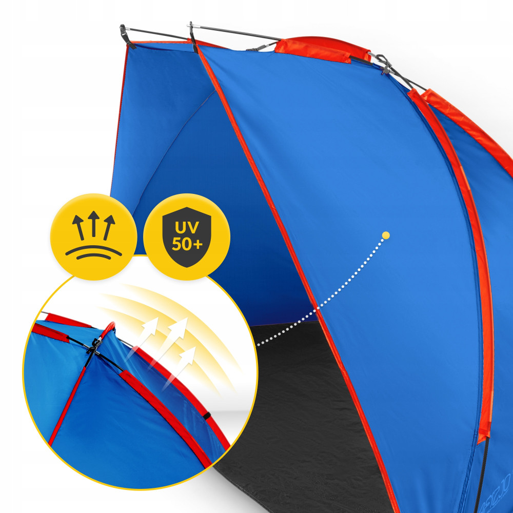 Намет пляжний 4FIZJO 200 x 115 см Blue/Red (P-5905973405171)