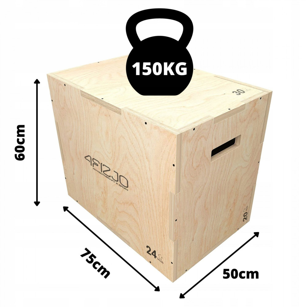 Плиометрический бокс 4FIZJO 3 в 1 75 x 60 x 50 см деревянный 4FJ0530 (P-5907739317469)