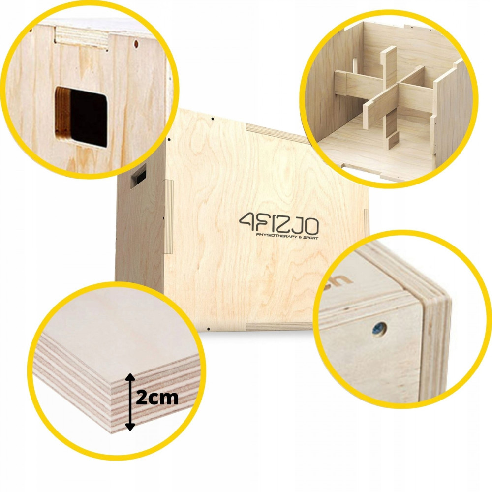 Плиометрический бокс 4FIZJO 3 в 1 75 x 60 x 50 см деревянный 4FJ0530 (P-5907739317469)