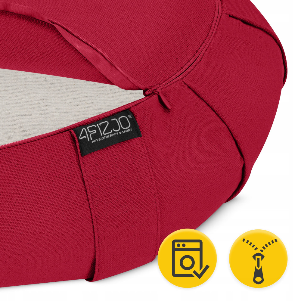 Подушка для йоги та медитації 4FIZJO Zafu напівкругла 40 x 30 x 12 см Red (P-5907739315496)