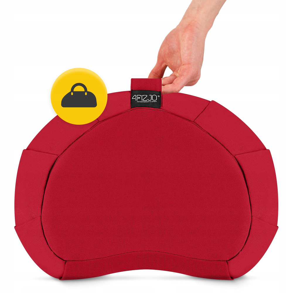 Подушка для йоги та медитації 4FIZJO Zafu напівкругла 40 x 30 x 12 см Red (P-5907739315496)