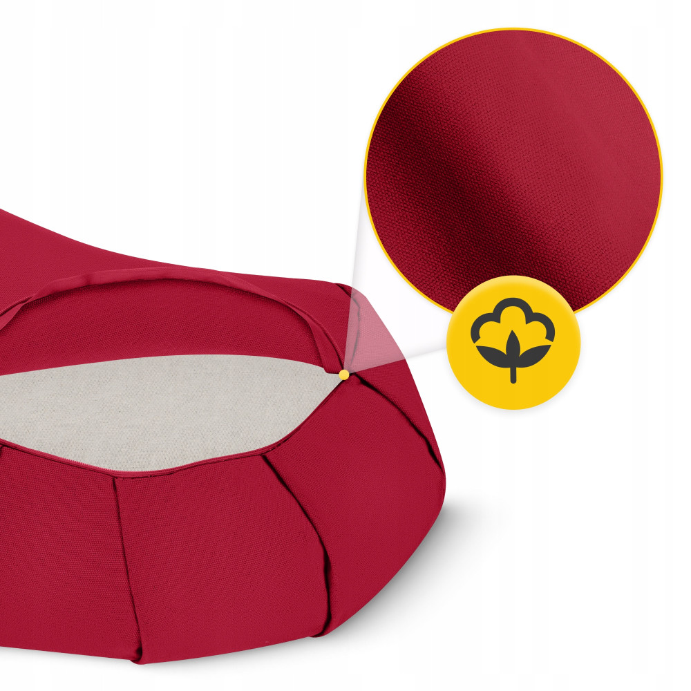 Подушка для йоги та медитації 4FIZJO Zafu напівкругла 40 x 30 x 12 см Red (P-5907739315496)