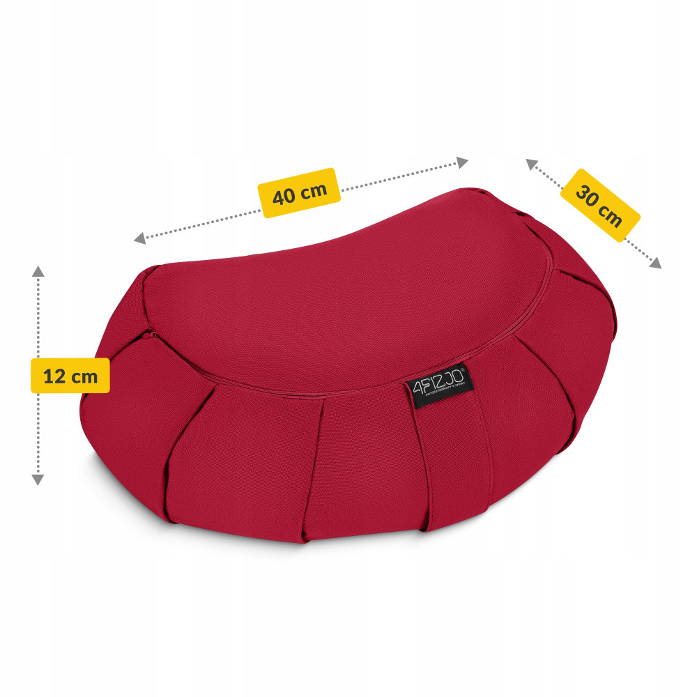 Подушка для йоги та медитації 4FIZJO Zafu напівкругла 40 x 30 x 12 см Red (P-5907739315496)
