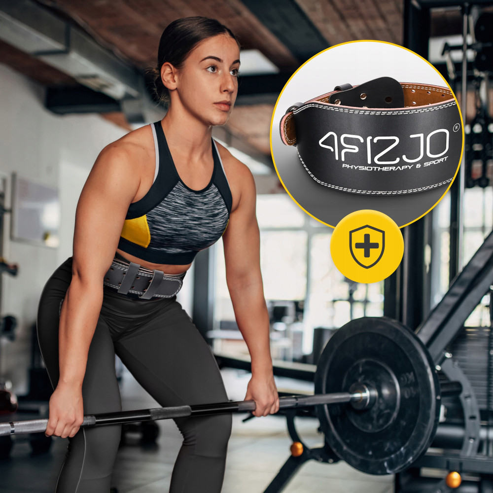 Пояс для тяжелой атлетики 4FIZJO кожаный Size L Black (P-5905973404310)