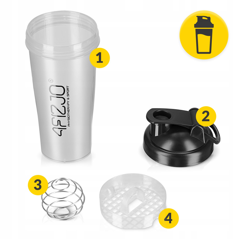 Шейкер спортивный 4FIZJO PRO 650 мл White/Black (P-5905973407007)