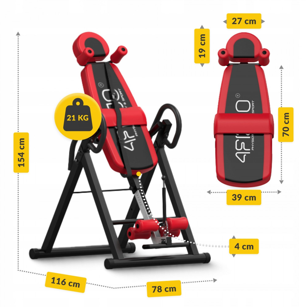 Стіл інверсійний 4FIZJO регульований 4FJ0654 Black/Red (P-5905973401944)