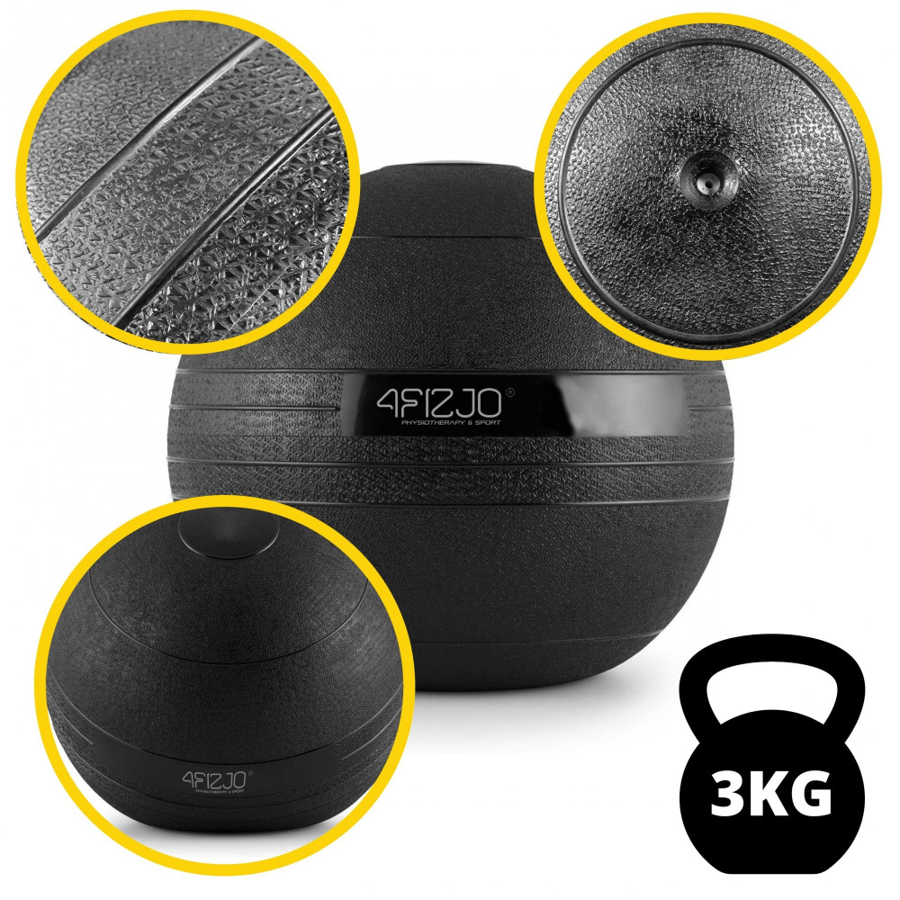 Слембол (медичний м'яч) для кросфіту 4FIZJO Slam Ball 3 кг Black (P-5907739315410)