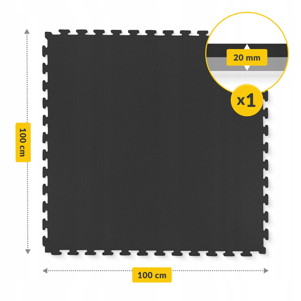Мат-пазл (ласточкин хвост) 4FIZJO Mat Puzzle EVA 100 x 100 x 2 cм Black/Grey (P-5907739316226)
