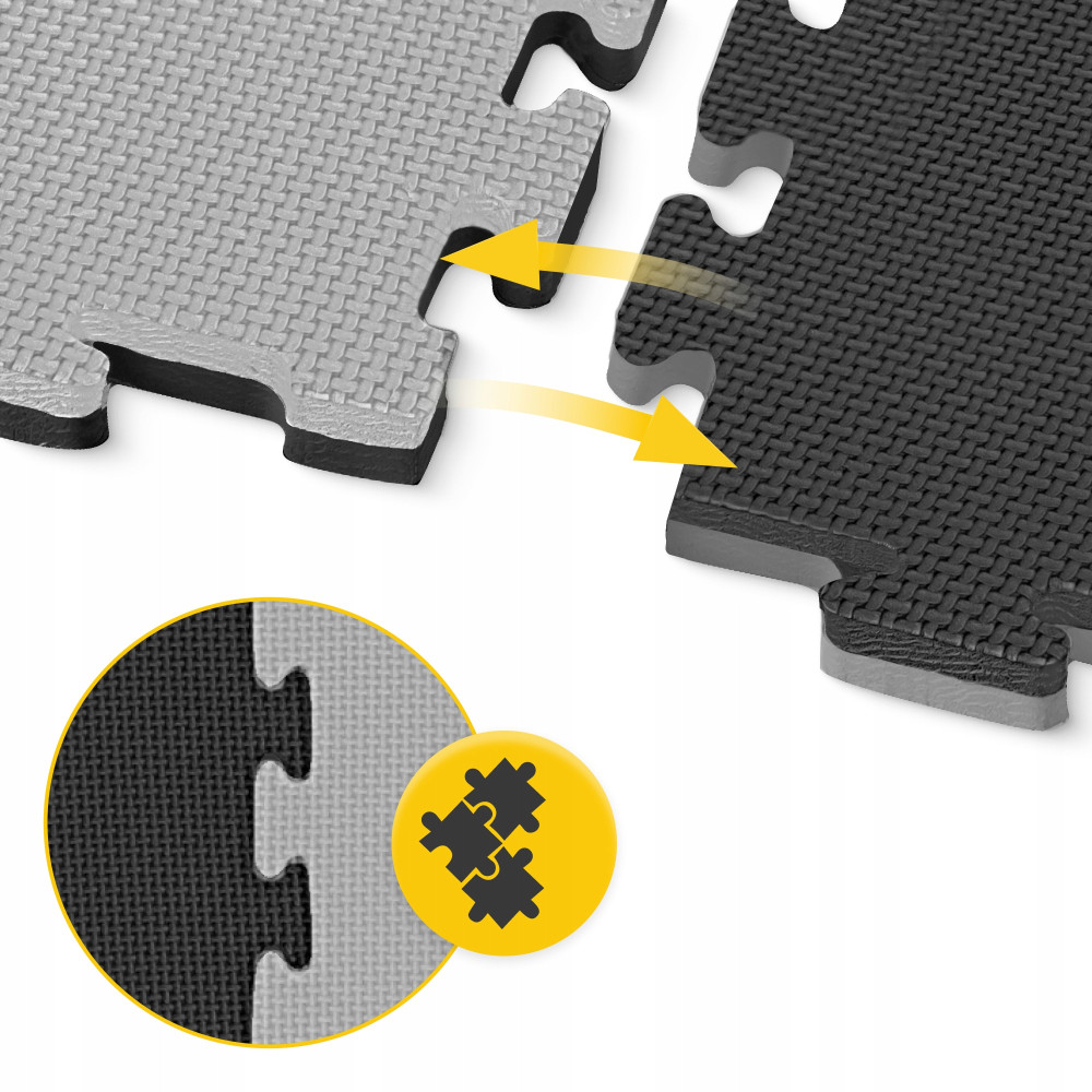 Мат-пазл (ласточкин хвост) 4FIZJO Mat Puzzle EVA 100 x 100 x 2 cм Black/Grey (P-5907739316226)