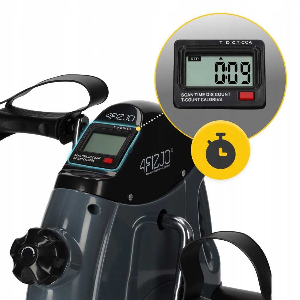 Міні велотренажер 4FIZJO Active 2 в 1 для рук та ніг MBIKE02 Grey/Black (P-5905973401708)