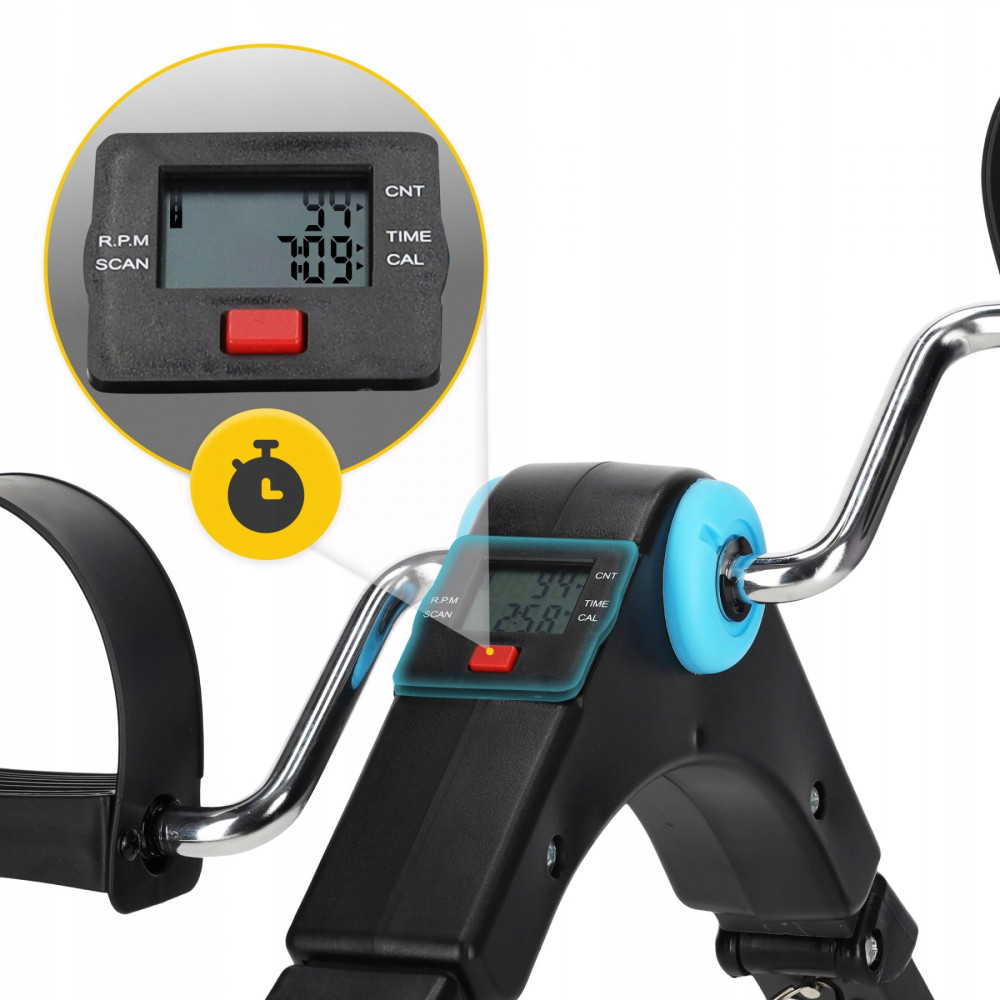 Міні велотренажер 4FIZJO Mini 2 в 1 для рук та ніг MBIKE03 Black/Blue (P-5905973401685)