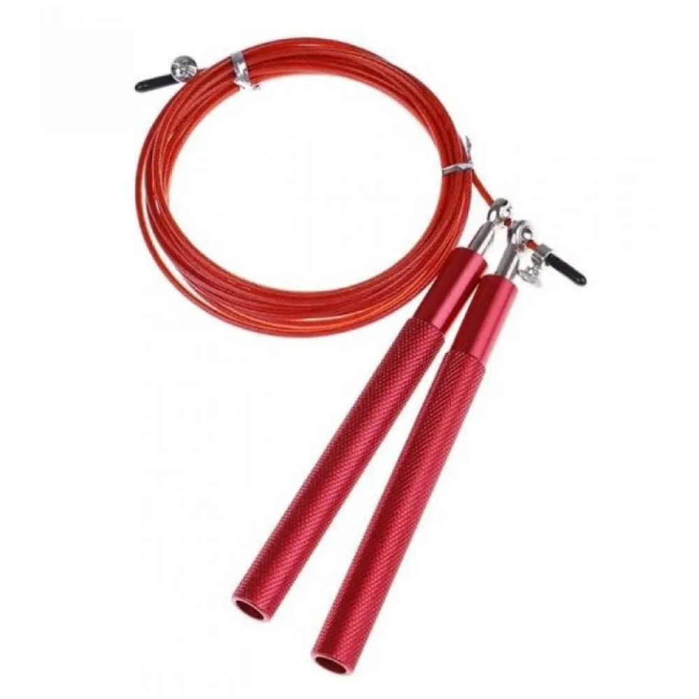 Скакалка скоростная 4yourhealth Jump Rope Premium металлическая на подшипниках 0194 Красная 3 м (4YH_0194_Red)