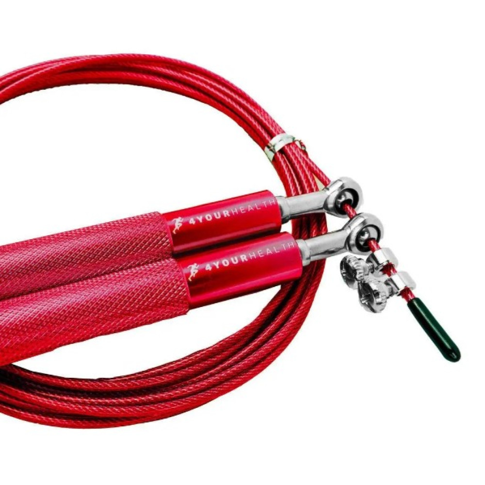 Скакалка скоростная 4yourhealth Jump Rope Premium металлическая на подшипниках 0194 Красная 3 м (4YH_0194_Red)