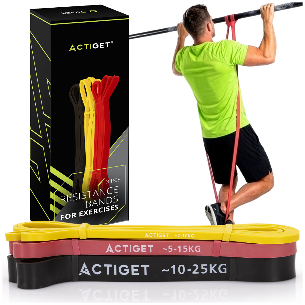 Еспандер-петля Actiget Power Band 2-25 кг (резина для фітнесу та спорту) набір 3 шт ACT0047