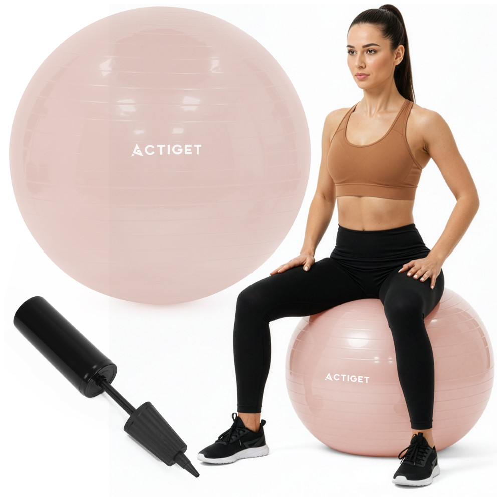 Мяч для фитнеса (фитбол) Actiget 65 см с насосом ACT0143 Light Pink