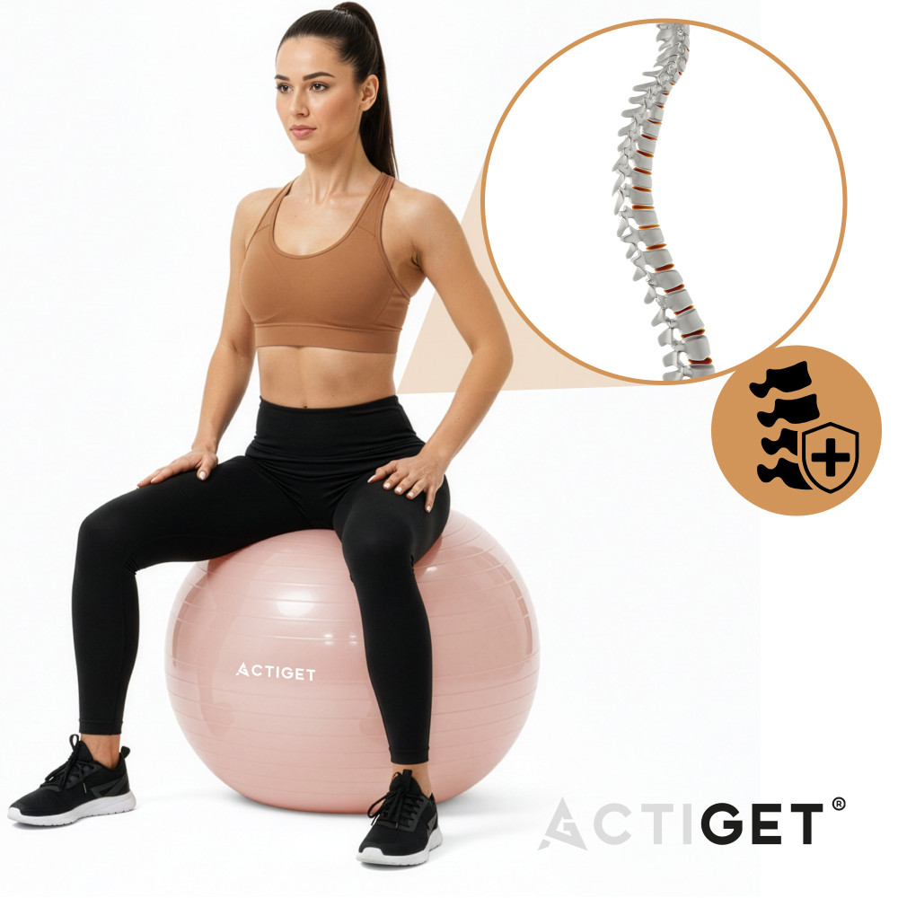 Мяч для фитнеса (фитбол) Actiget 65 см с насосом ACT0143 Light Pink