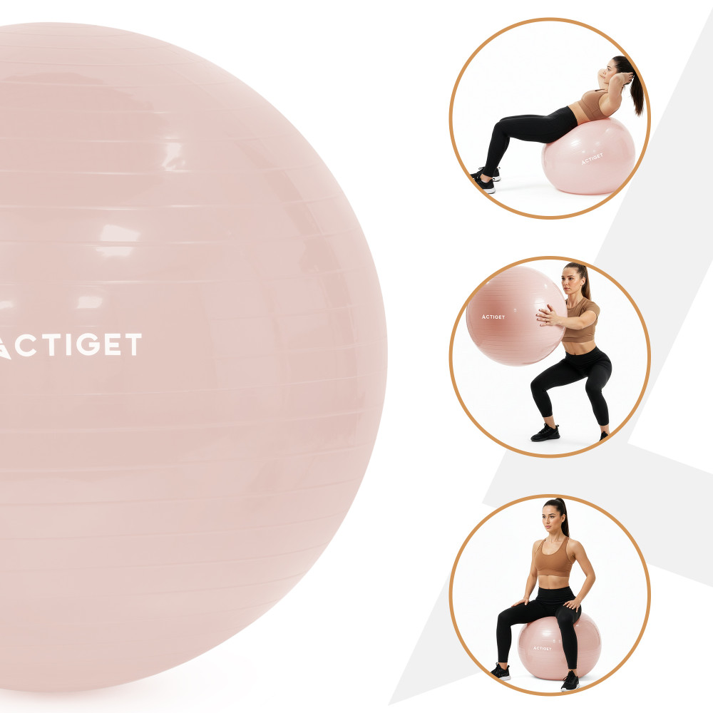 Мяч для фитнеса (фитбол) Actiget 65 см с насосом ACT0143 Light Pink