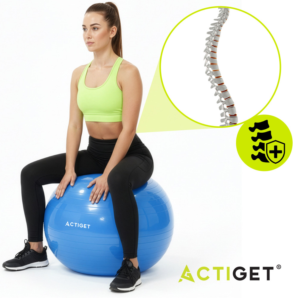 М'яч для фітнесу (фітбол) Actiget 75 см з насосом ACT0147 Blue