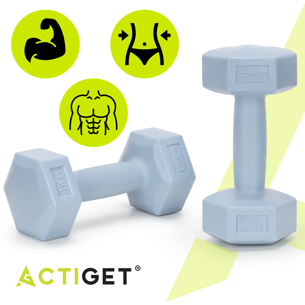 Гантели Actiget Hex 2 x 1 кг ACT0156 Sky Blue