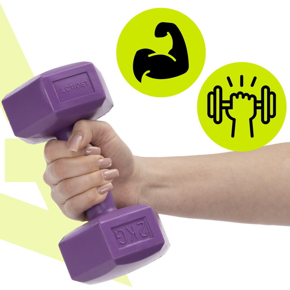 Гантели Actiget Hex 2 x 2 кг ACT0158 Purple