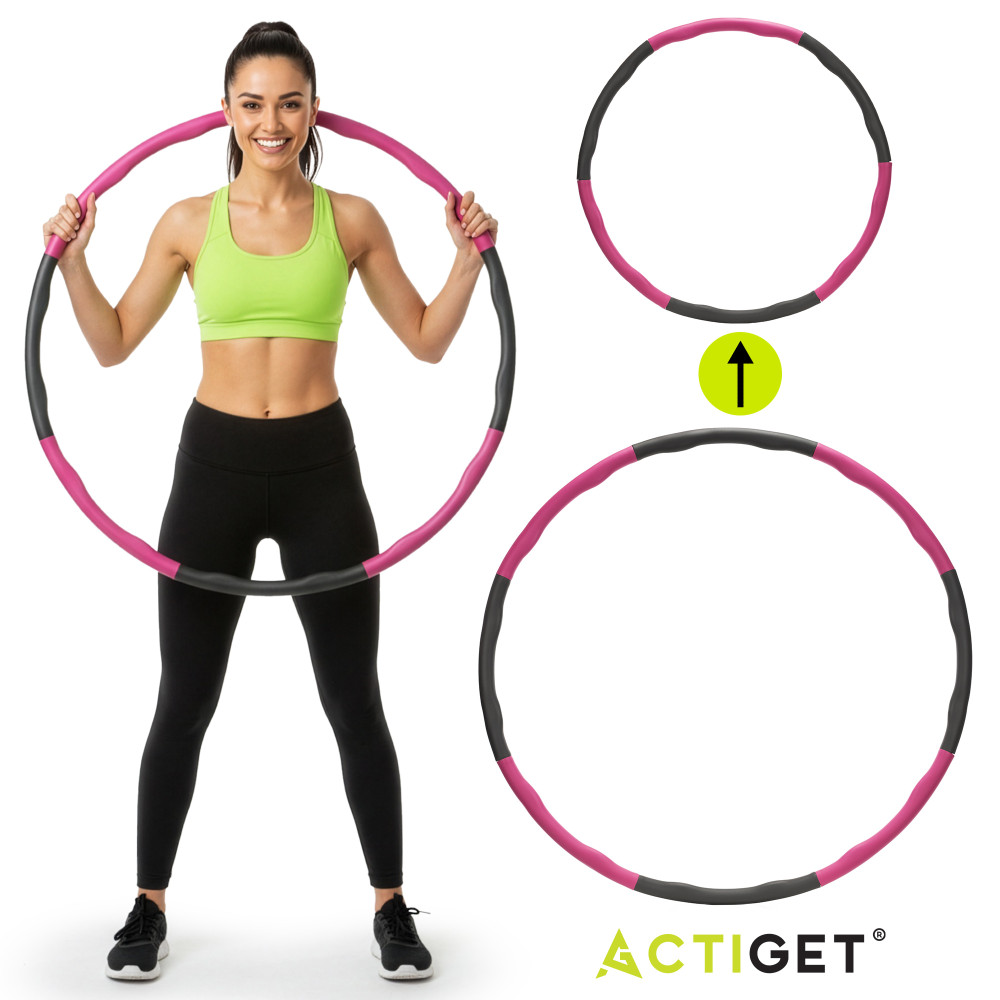 Обруч для талии Actiget (хулахуп) мягкий, складной 88 см 1 кг ACT0132 Grey/Pink