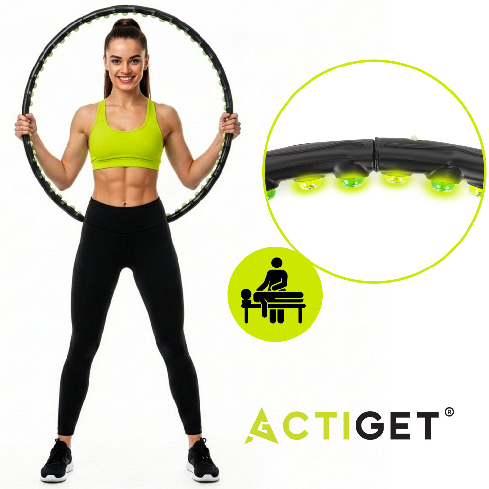 Обруч для талии Actiget (хулахуп) массажный, складной 88 см 1.2 кг ACT0135 Black
