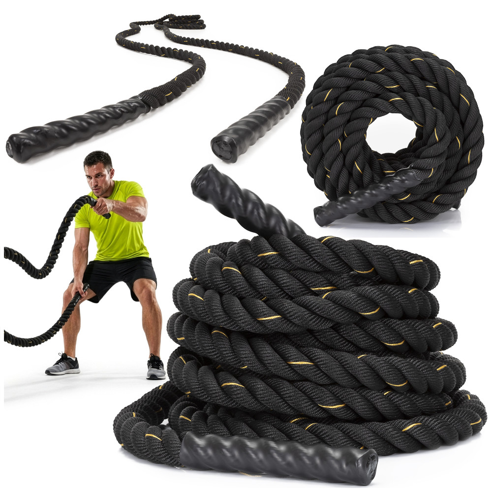 Канат тренувальний Actiget Battle Rope 9 м для кросфіту ACT0015 Black