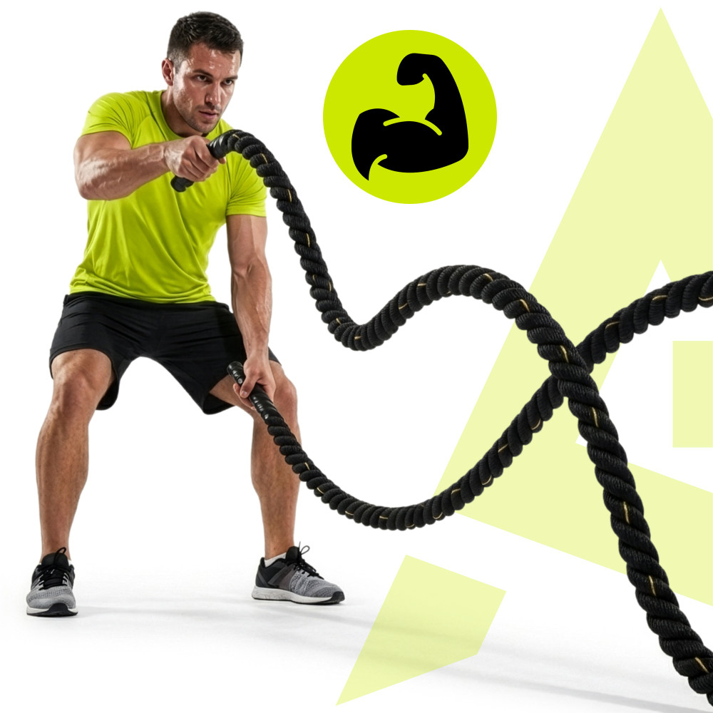 Канат тренувальний Actiget Battle Rope 9 м для кросфіту ACT0015 Black