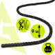 Канат тренувальний Actiget Battle Rope 9 м для кросфіту ACT0015 Black