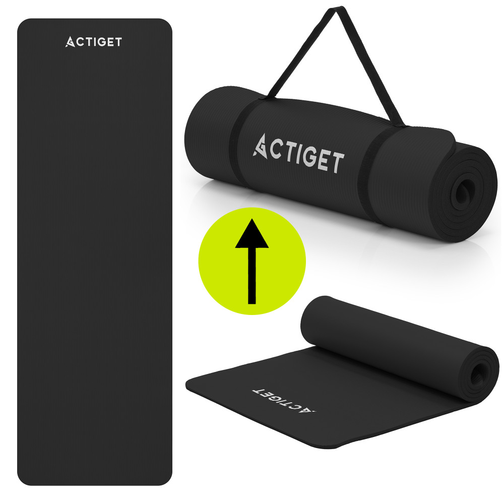 Килимок спортивний Actiget NBR 183 x 61 x 1.5 cм для йоги та фітнесу ACT0016 Black