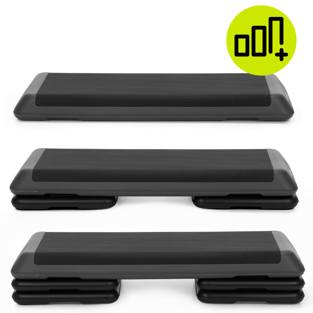 Степ-платформа 3-ступінчаста Actiget Pro 108 х 28.5 х 10-19.5 см ACT0121 Black/Grey