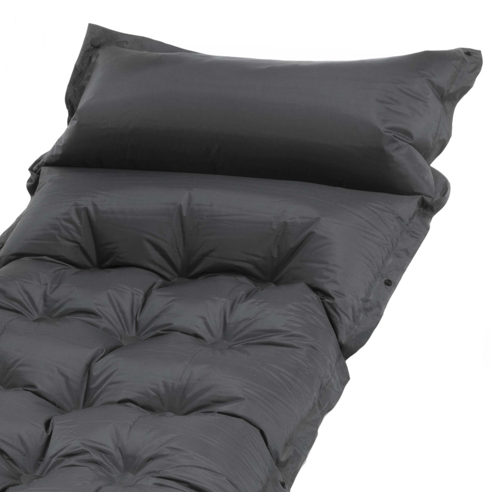 Килимок самонадувний Springos 193 x 66 x 3.5 см з подушкою PM053 Grey