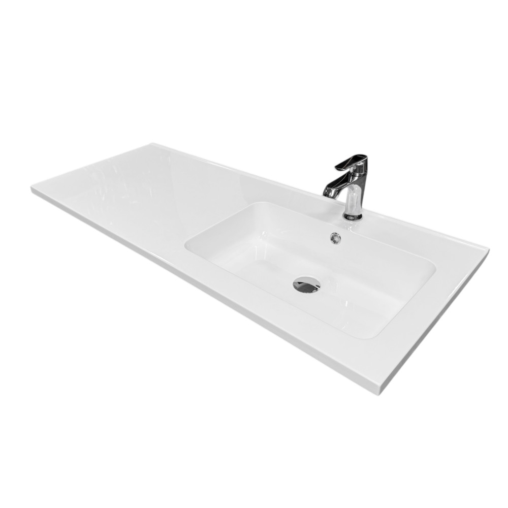 Раковина накладна Adamant FLATE 120R, прямокутна, з сифоном Click-Clack + змішувач (4824296208501)