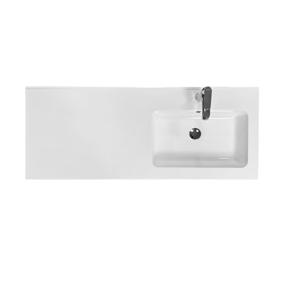 Раковина накладна Adamant FLATE 120R, прямокутна, з сифоном Click-Clack + змішувач (4824296208501)