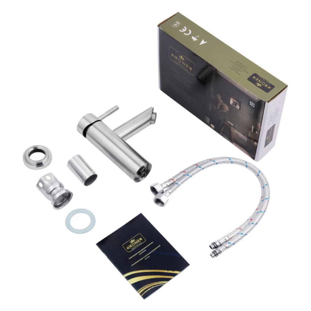 Раковина накладна Adamant FLATE 120R, прямокутна, з сифоном Click-Clack + змішувач (4824296208501)