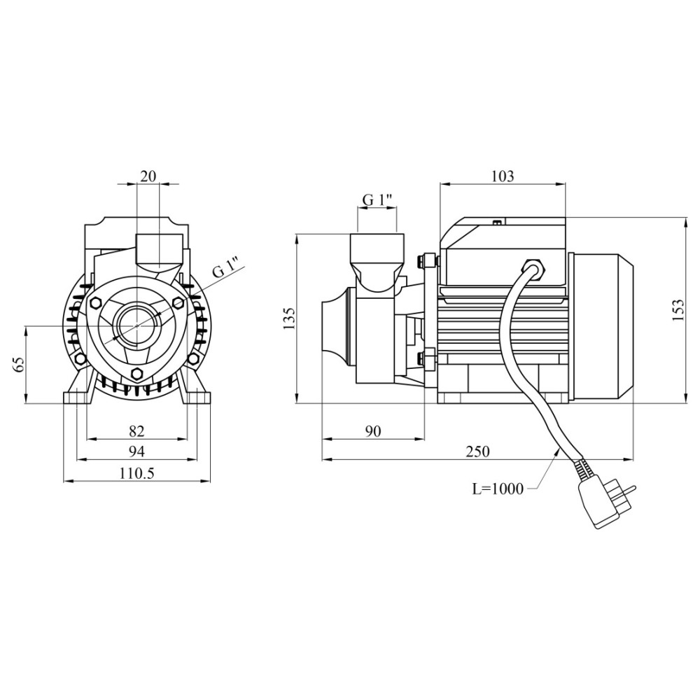 Насос поверхностный вихревой Agua QB 60 (CV035082)