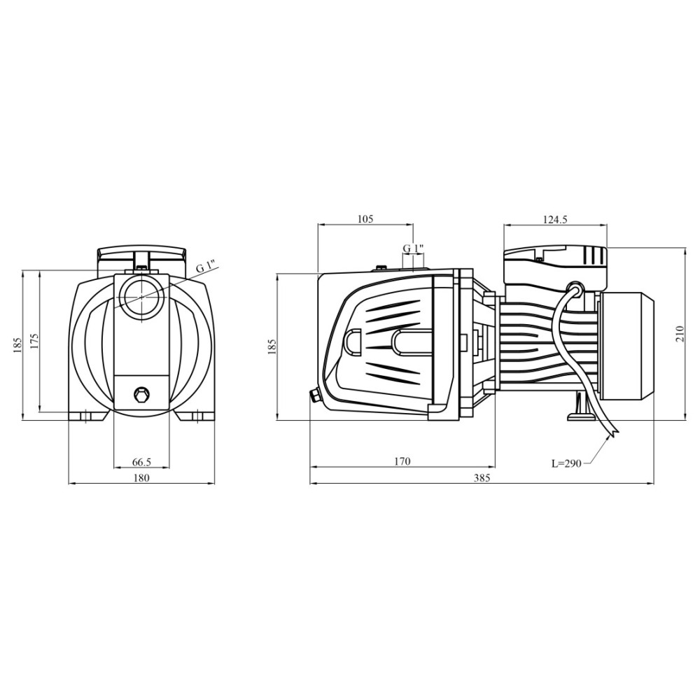 Насос поверхностный самовсасывающий Agua JSW 15M (CV035087)