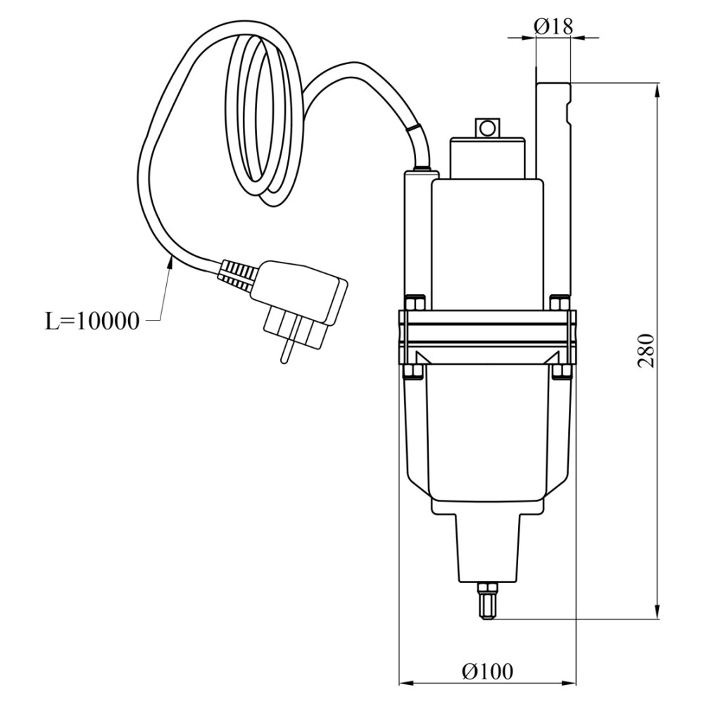 Вибрационный насос Agua XVM60-3 нижний забор воды (CV035066)