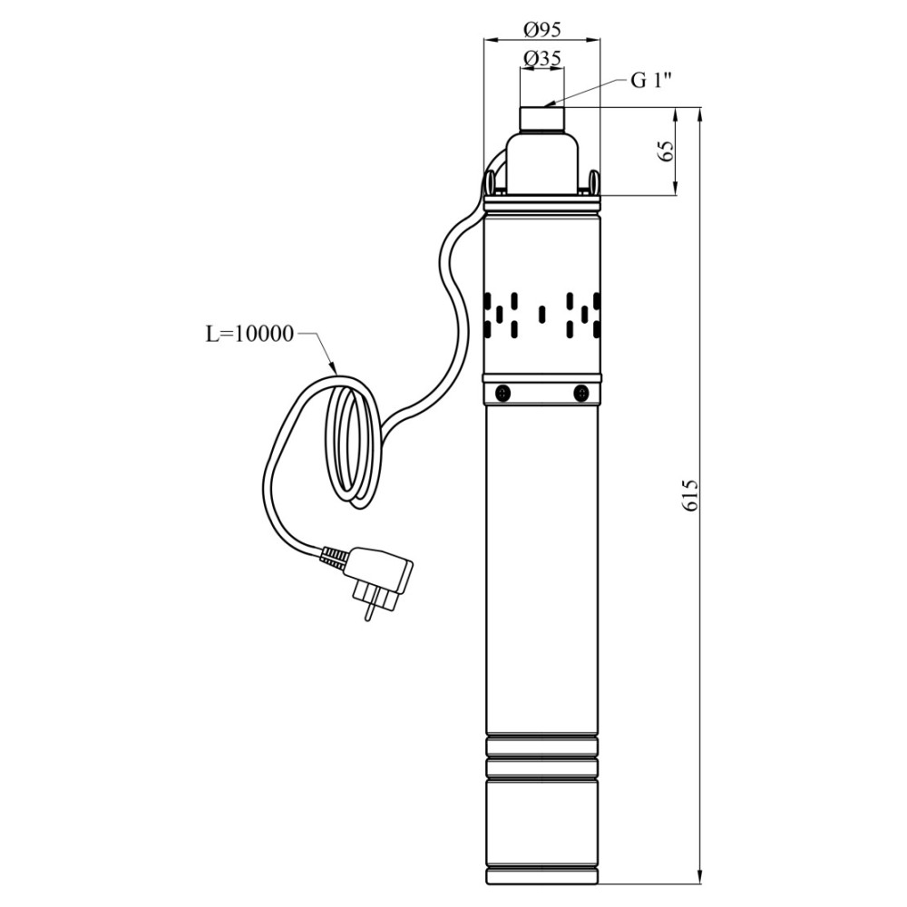 Насос глубинный шнековый Agua 4S QGD2,4-130-0,75 со встроенным конденсатором (CV035074)