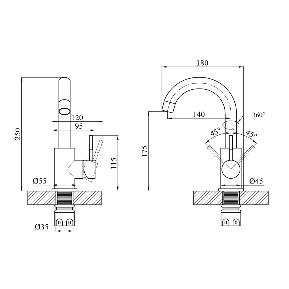 Змішувач для раковини Agua Acero-INOX011 CV023287