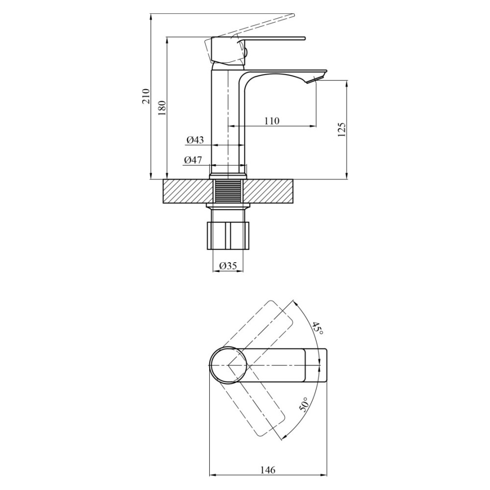 Смеситель для раковины Agua Merida-C010 (CV035430)