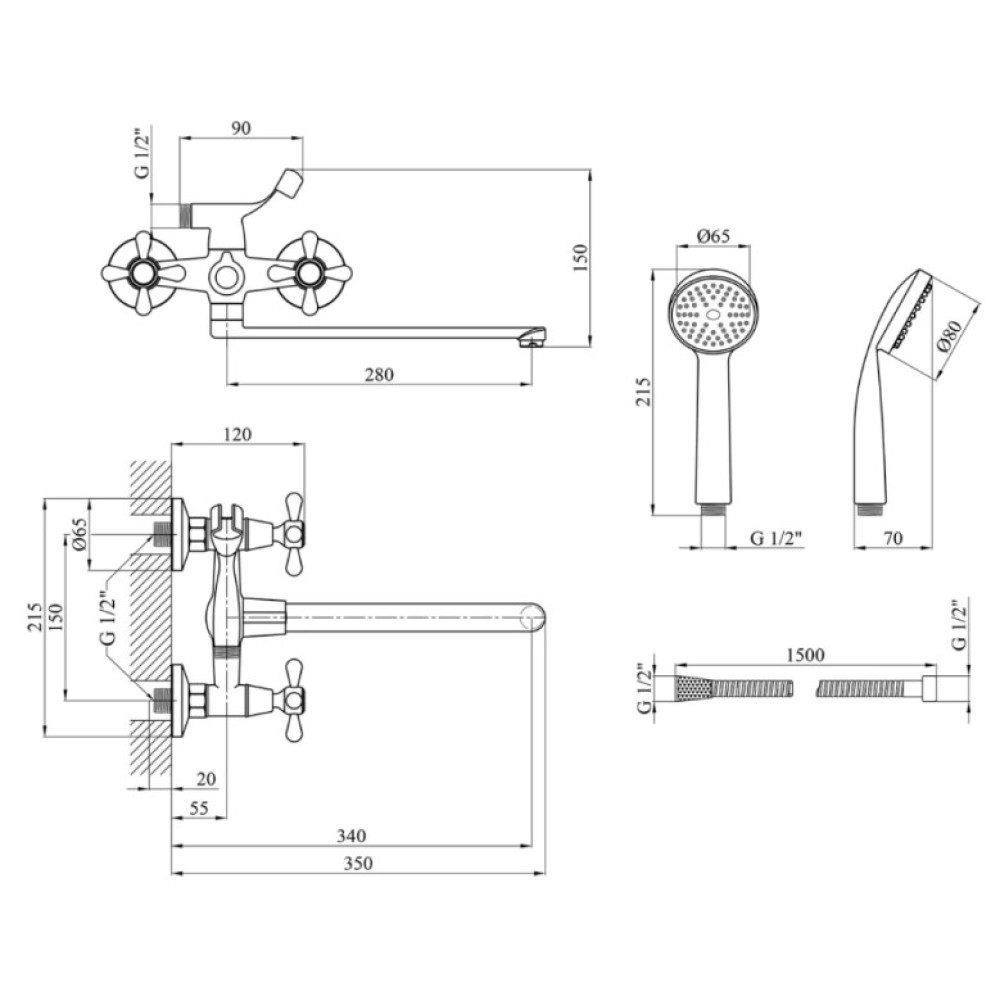Змішувач для ванни Agua Toledo-C071 CV014926