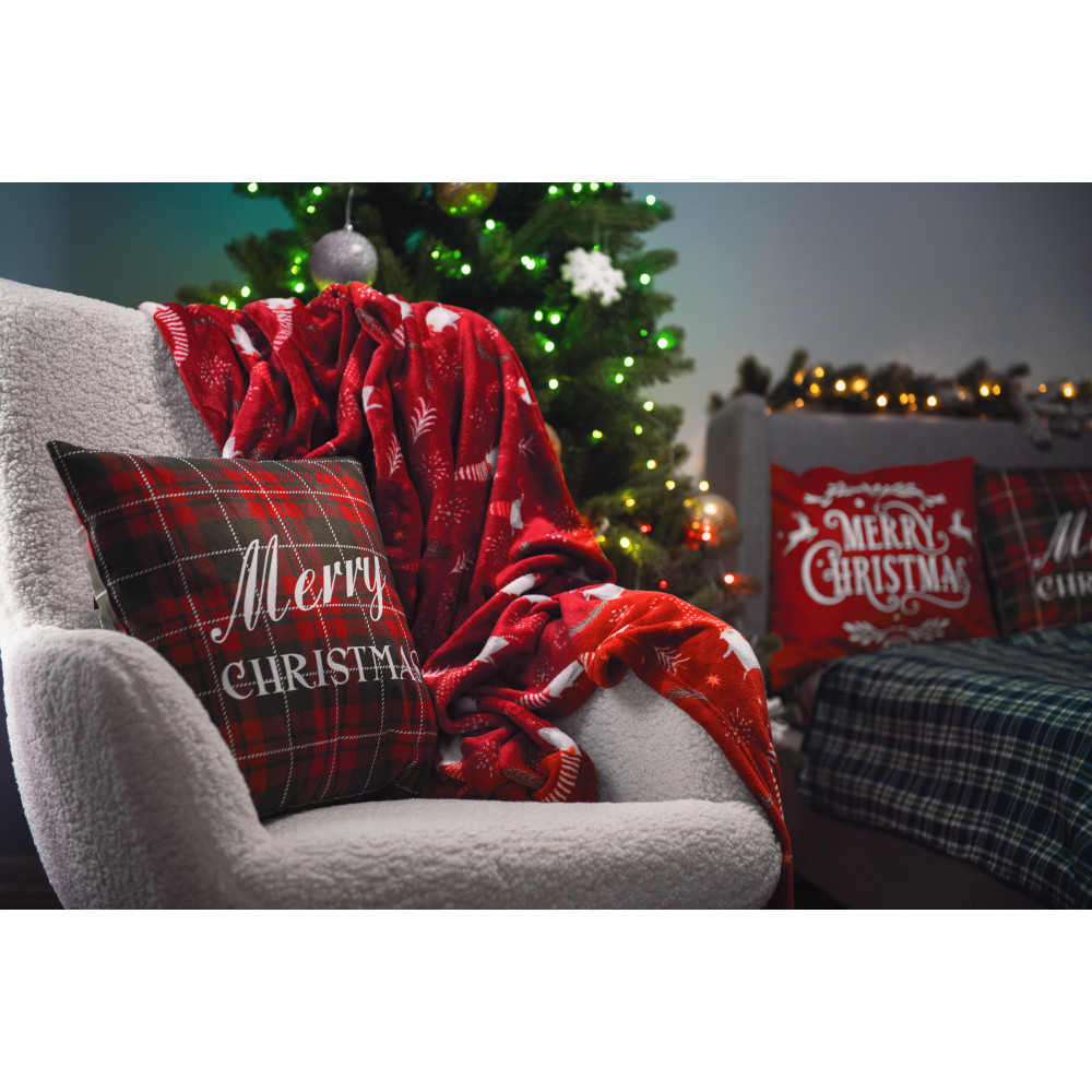 Подушка Ardesto Happy Holidays 45х45см, 100% полиэстер, клетка зелено-красная (ART1032HGR)