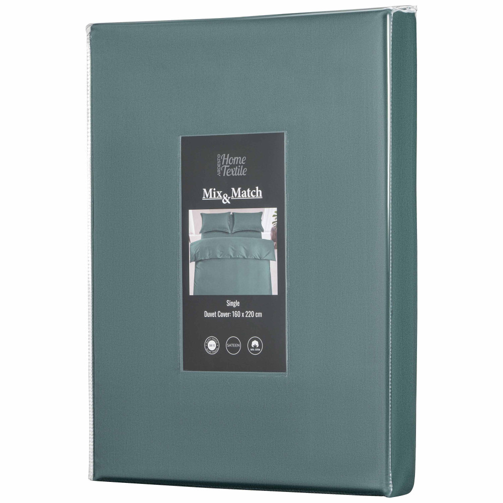 Підковдра Ardesto Mix&Match Premium, 160х220см, 100% бавовна, сатин, зелений (ART1622DVE)
