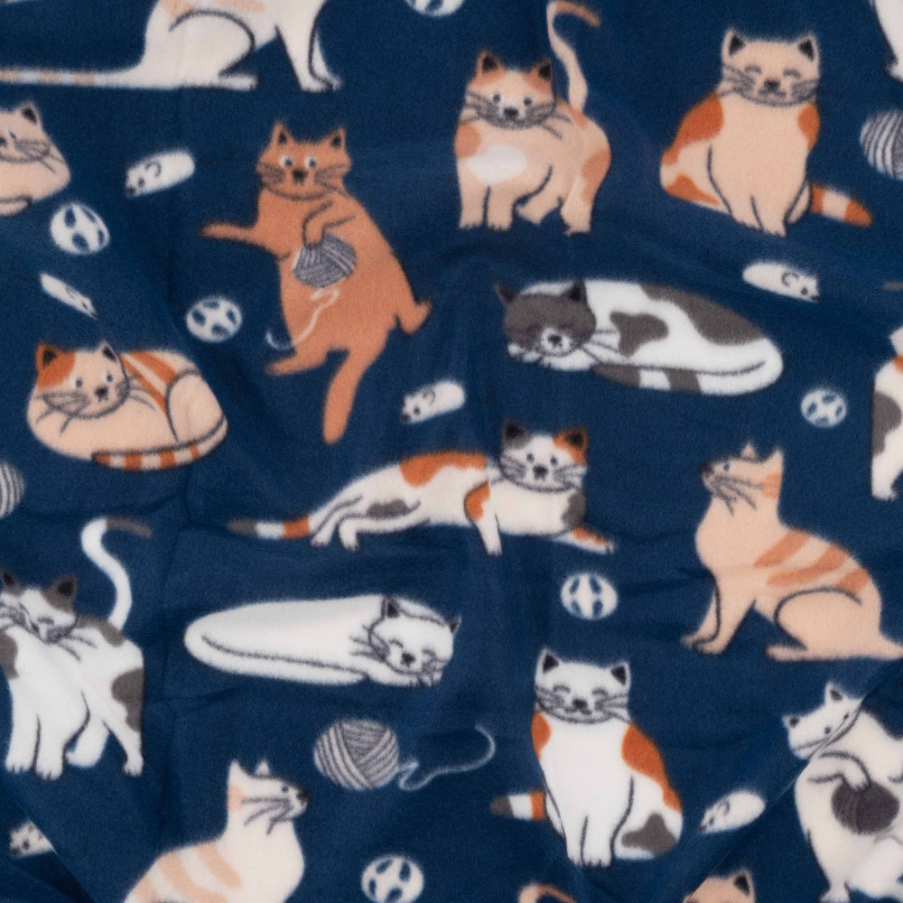 Плед Ardesto Fleece 130x160см, котики, синий (ART0725PB)