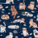 Плед Ardesto Fleece 130x160см, котики, синий (ART0725PB)